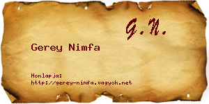 Gerey Nimfa névjegykártya